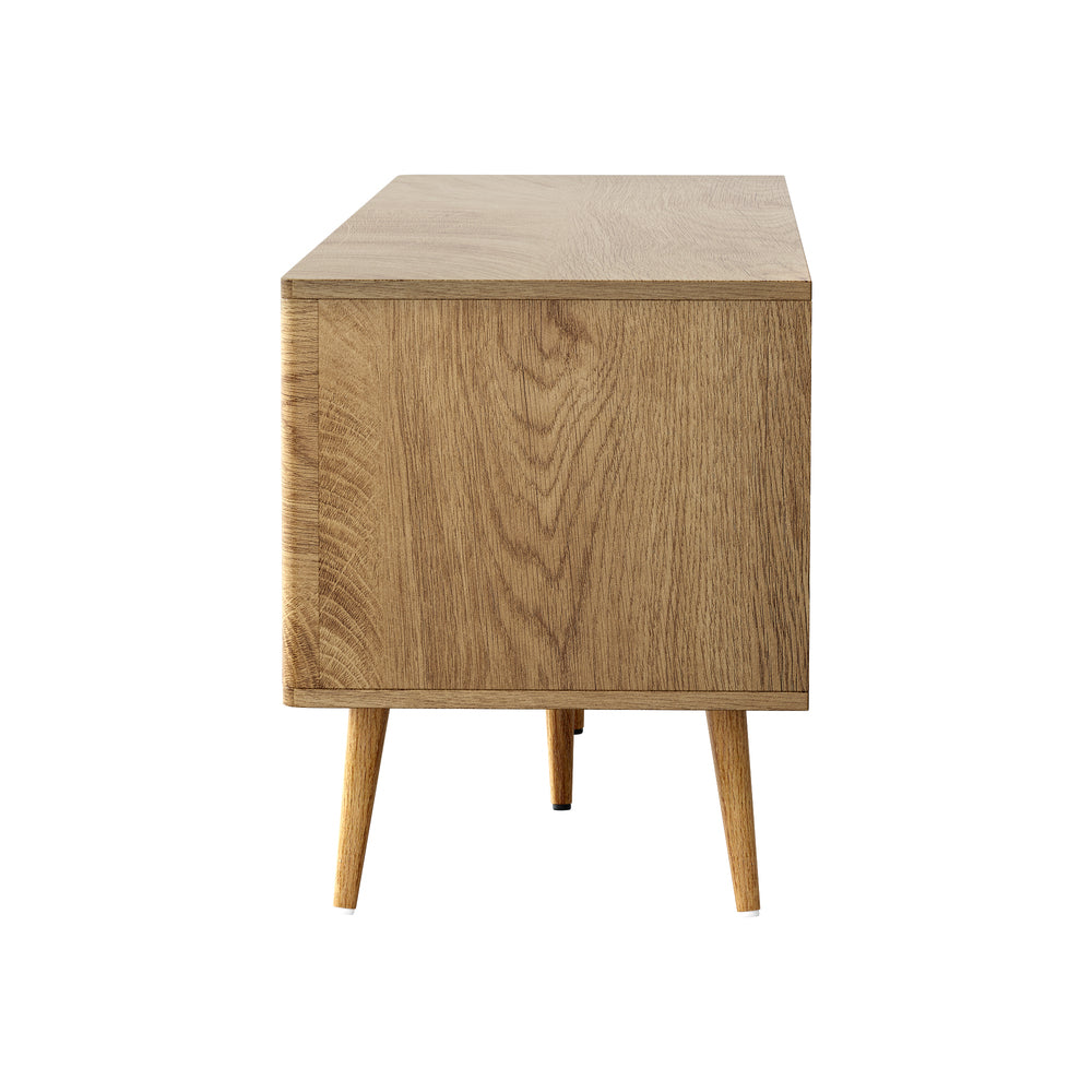 Oikiture TV Cabinet Entertainment Unit Stand 160cm Natural-Entertainment Unit-PEROZ Accessories