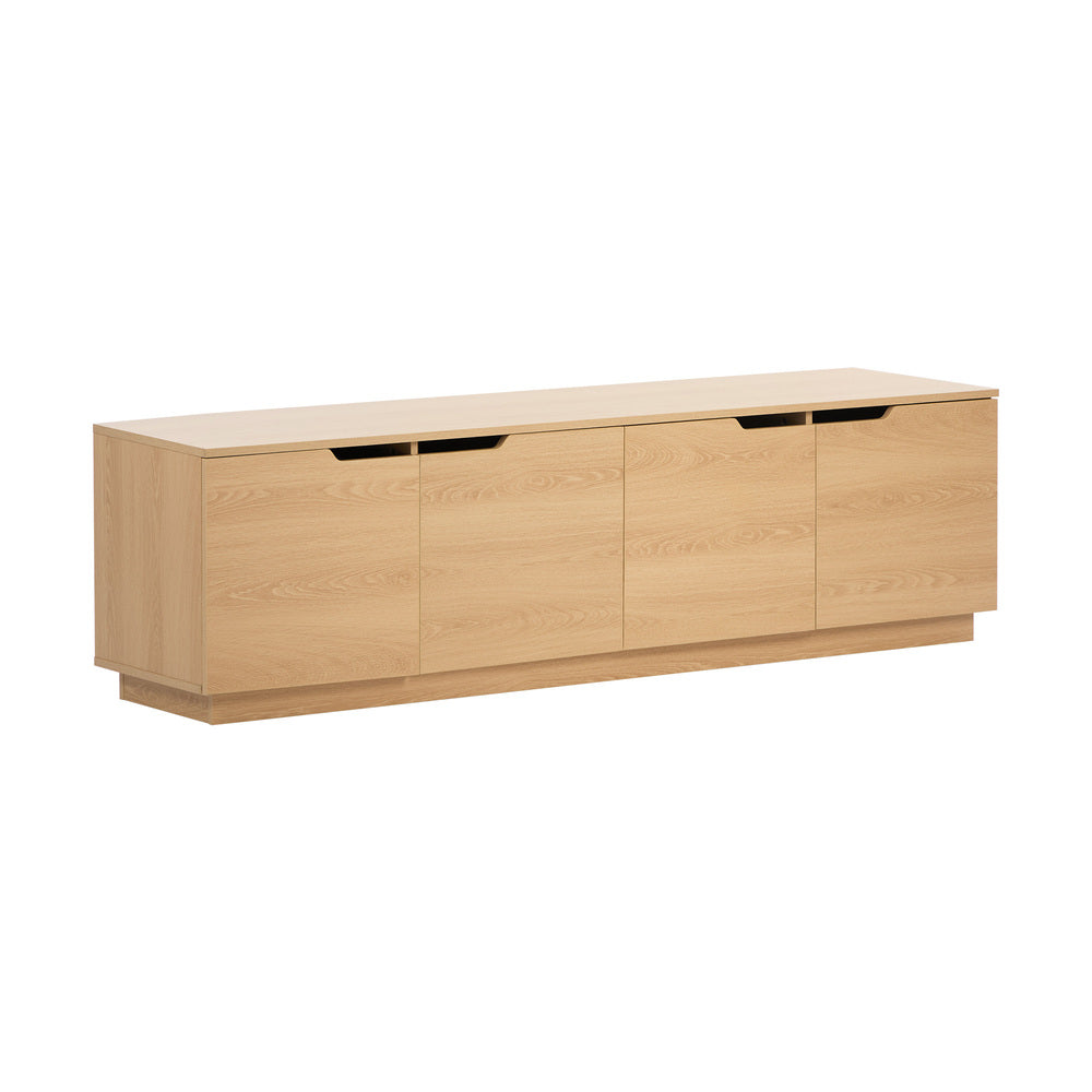 Oikiture TV Cabinet Entertainment Unit Wooden Storage Shelf 180cm-Entertainment Unit-PEROZ Accessories