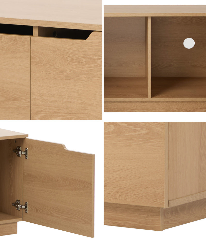 Oikiture TV Cabinet Entertainment Unit Wooden Storage Shelf 180cm-Entertainment Unit-PEROZ Accessories