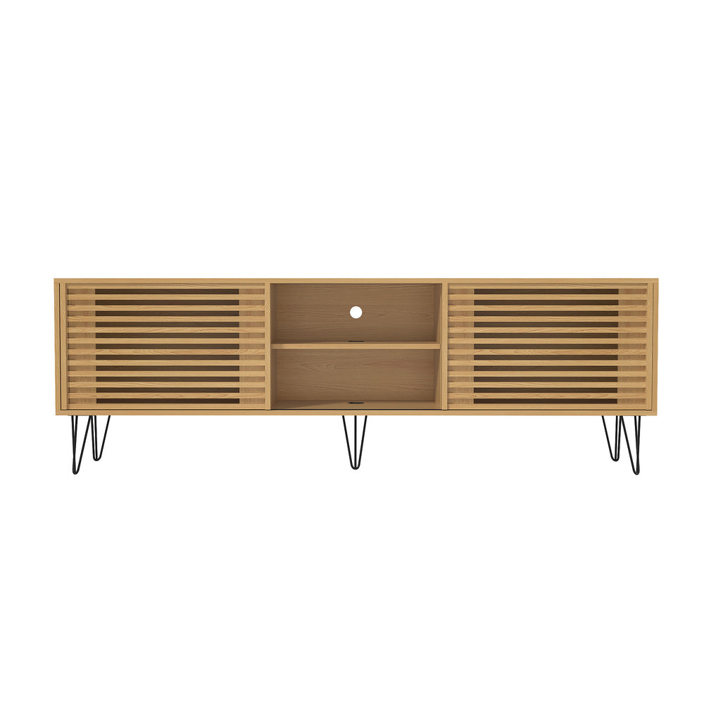 Oikiture TV Cabinet Storage Sliding Door Shelf 180cm-Entertainment Units-PEROZ Accessories
