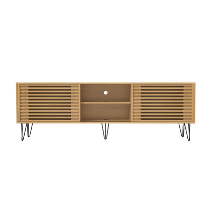 Oikiture TV Cabinet Storage Sliding Door Shelf 180cm-Entertainment Units-PEROZ Accessories