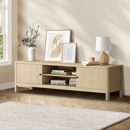 Oikiture TV Cabinet Entertainment Unit Stand 160cm Natural-Entertainment Unit-PEROZ Accessories