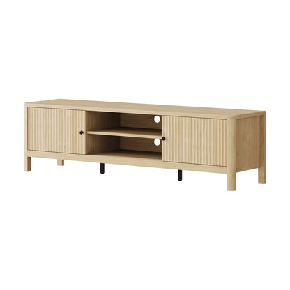 Oikiture TV Cabinet Entertainment Unit Stand 160cm Natural-Entertainment Unit-PEROZ Accessories