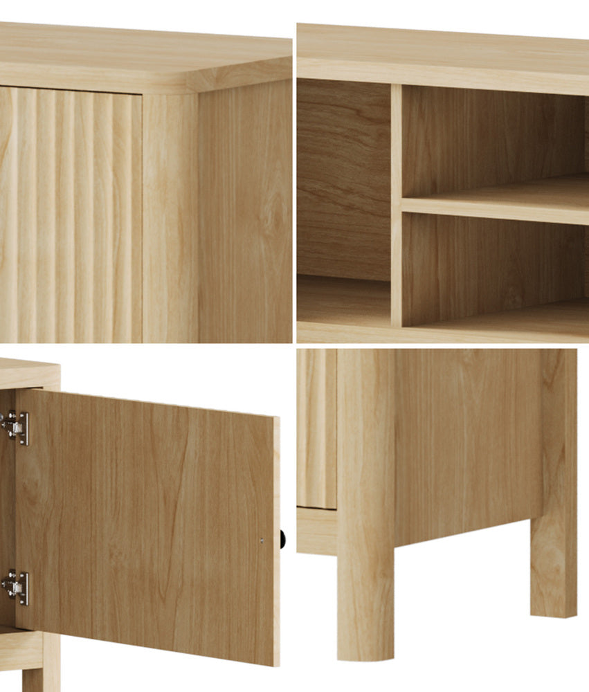 Oikiture TV Cabinet Entertainment Unit Stand 160cm Natural-Entertainment Unit-PEROZ Accessories