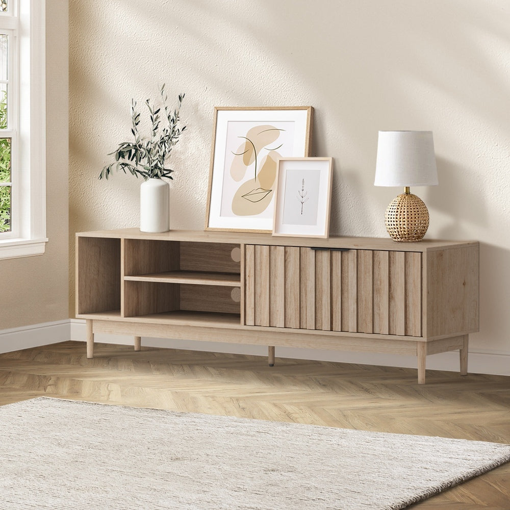 Oikiture TV Cabinet Entertainment Unit Stand 160cm Natural-Entertainment Unit-PEROZ Accessories