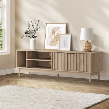 Oikiture TV Cabinet Entertainment Unit Stand 160cm Natural-Entertainment Unit-PEROZ Accessories