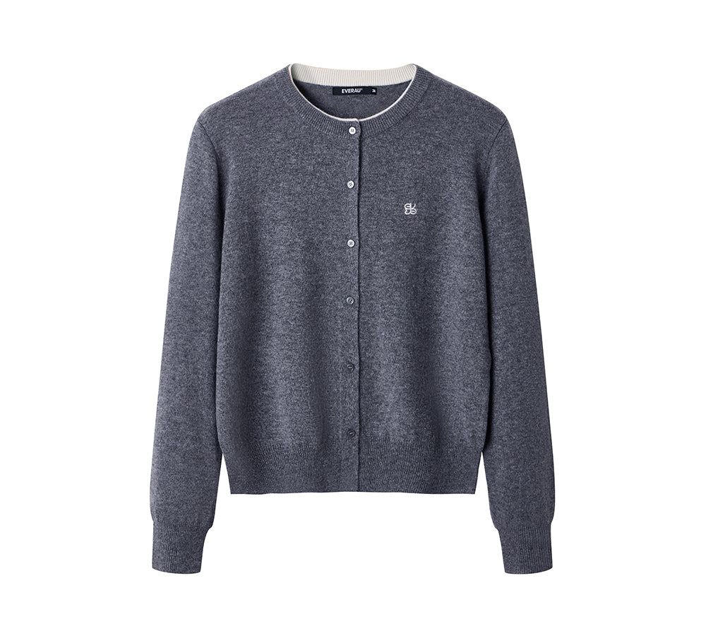 EVERAU 100% Wool Cardigan Knit Velly-Clothing-PEROZ Accessories