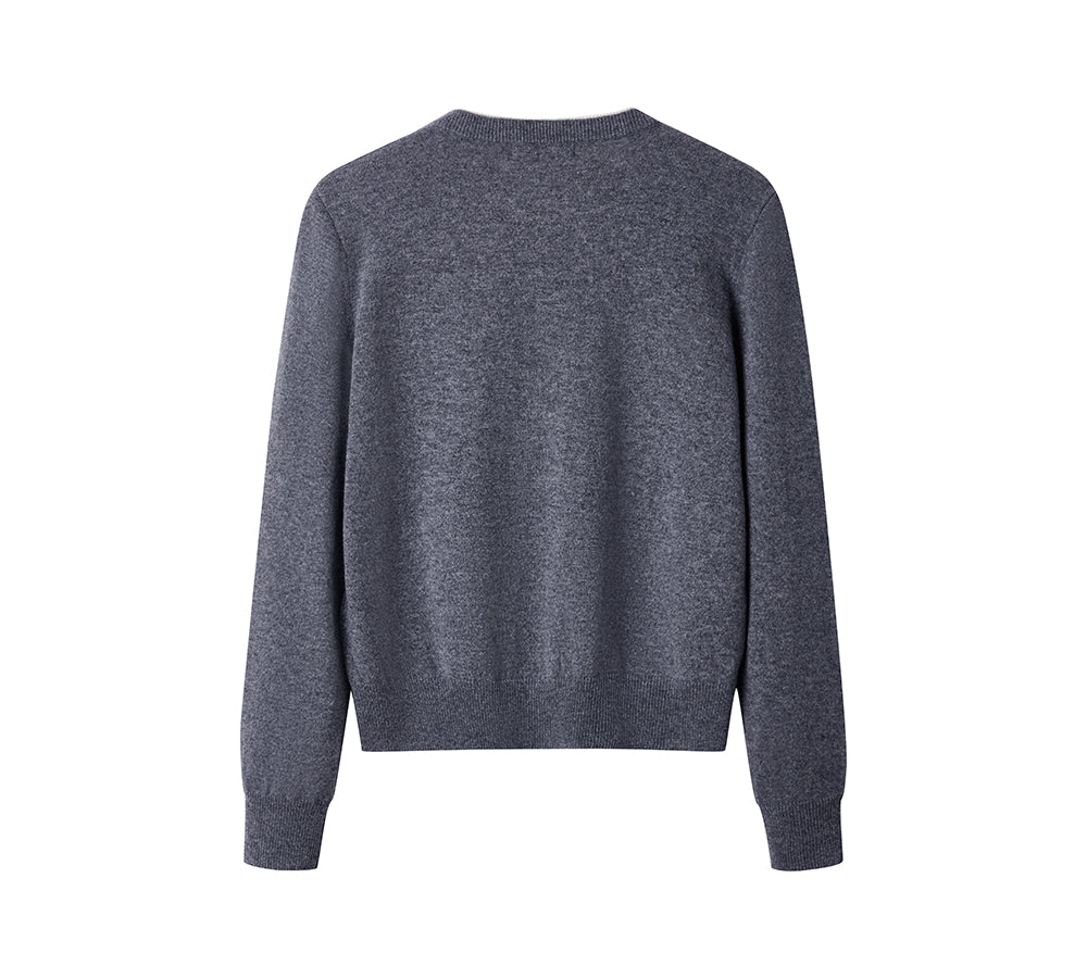 EVERAU 100% Wool Cardigan Knit Velly-Clothing-PEROZ Accessories