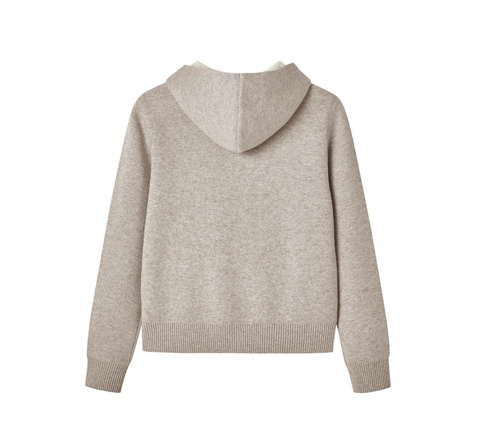 EVERAU 100% Wool Cardigan Knit Zip Hoodie Tanno-Apparel-PEROZ Accessories