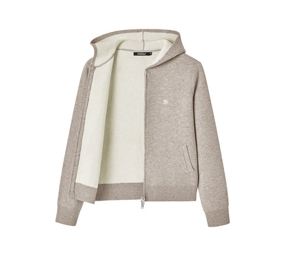 EVERAU 100% Wool Cardigan Knit Zip Hoodie Tanno-Apparel-PEROZ Accessories