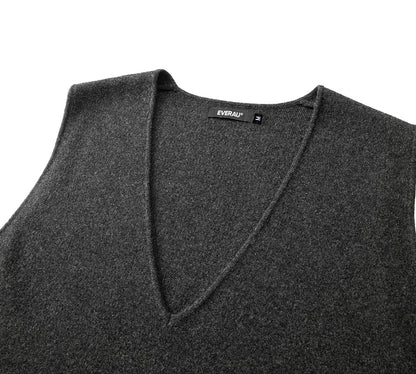 EVERAU 100% Wool V-Neck Sweater Wooly Vest-Apparel-PEROZ Accessories