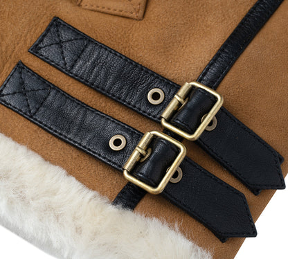 EVERAU® Fluffy Sheepskin Wool Zip Sleeveless Vest Dale-PEROZ Accessories