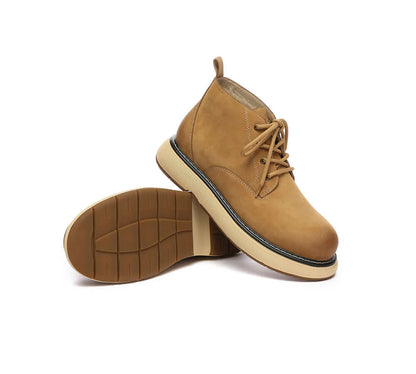 EVERAU® Men Boots Leather Lace Up Casual Shoes Kaarlo-PEROZ Accessories