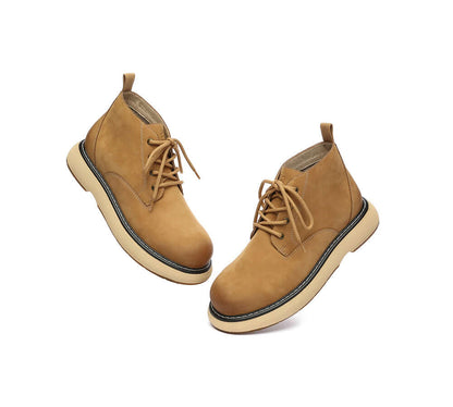 EVERAU® Men Boots Leather Lace Up Casual Shoes Kaarlo-PEROZ Accessories