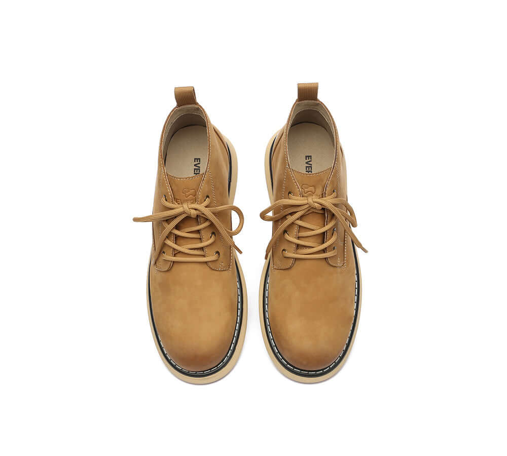 EVERAU® Men Boots Leather Lace Up Casual Shoes Kaarlo-PEROZ Accessories