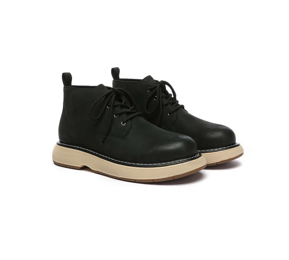 EVERAU® Men Boots Leather Lace Up Casual Shoes Kaarlo-PEROZ Accessories