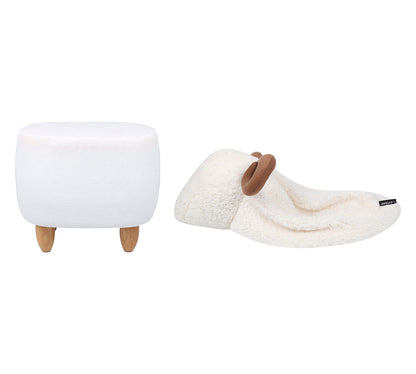 EVERAU Multi-functional Cute Ottoman Fluffy Sheep Pouffe-Accessories-PEROZ Accessories