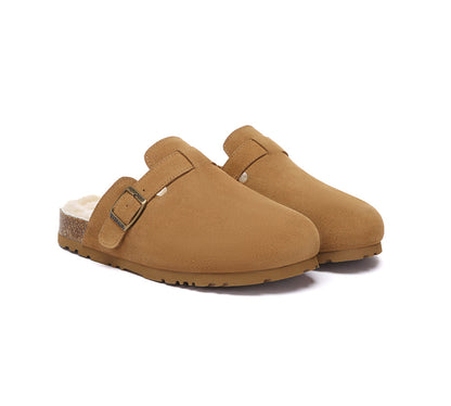 EVERAU UGG Slippers Sheepskin Wool Adjustable Strap Clog Hazco-UGG Slippers-PEROZ Accessories