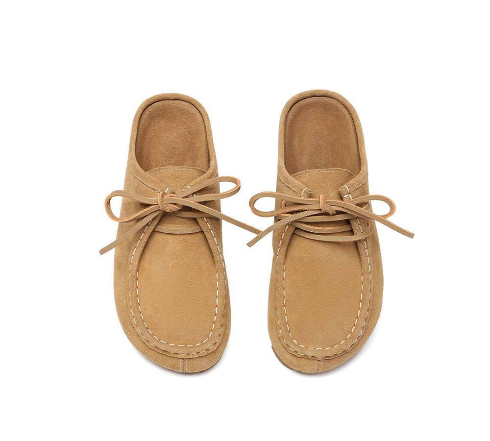 EVERAU Unisex Suede Lace Up Slip On Casual Mules Yancy-Sandals-PEROZ Accessories