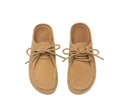 EVERAU Unisex Suede Lace Up Slip On Casual Mules Yancy-Sandals-PEROZ Accessories