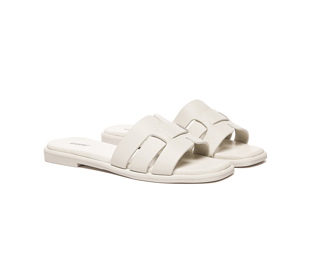 EVERAU® Women Leather Woven Flat Slides Bolita-PEROZ Accessories