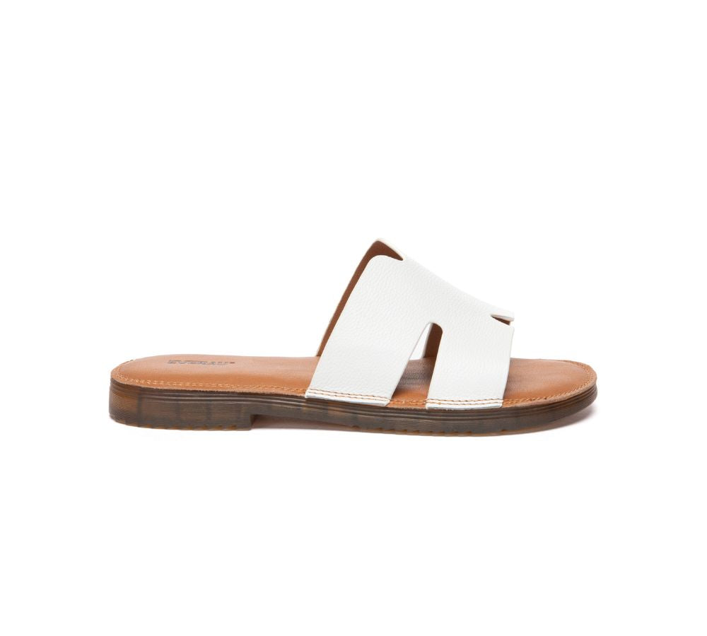 EVERAU Women Slides Leather Ultra Soft Woven Flat Clovey-Slides-PEROZ Accessories