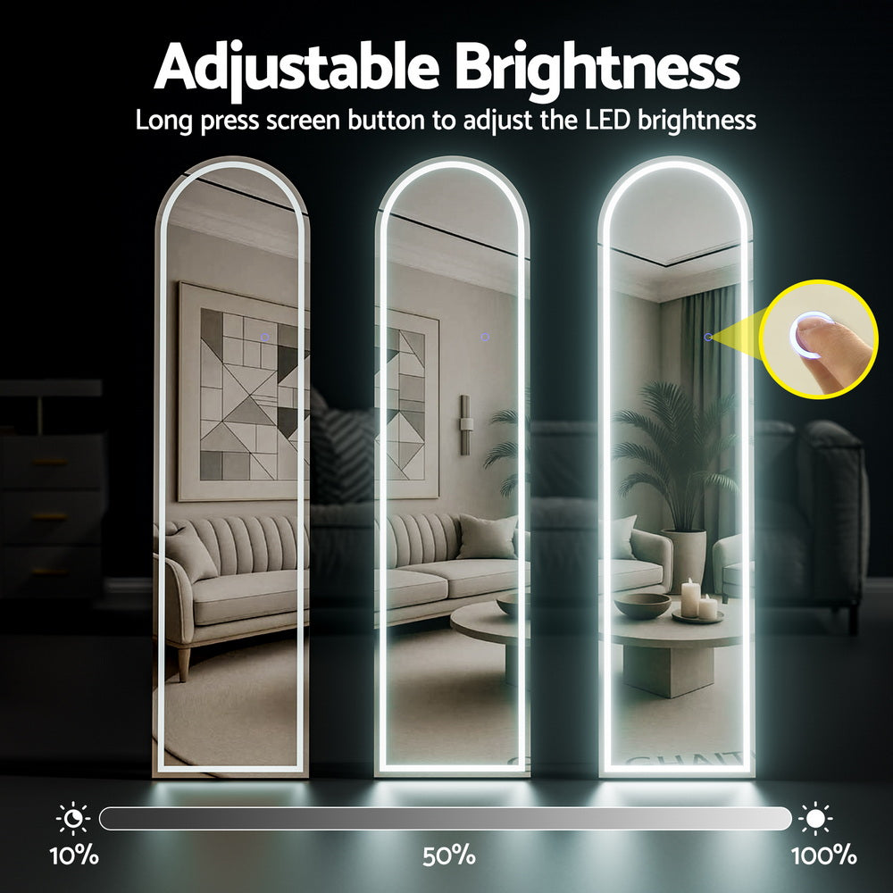 Embellir LED Full Length Mirror Floor Dressing Mirror 160cm-Home &amp; Garden > Decor > Mirrors-PEROZ Accessories