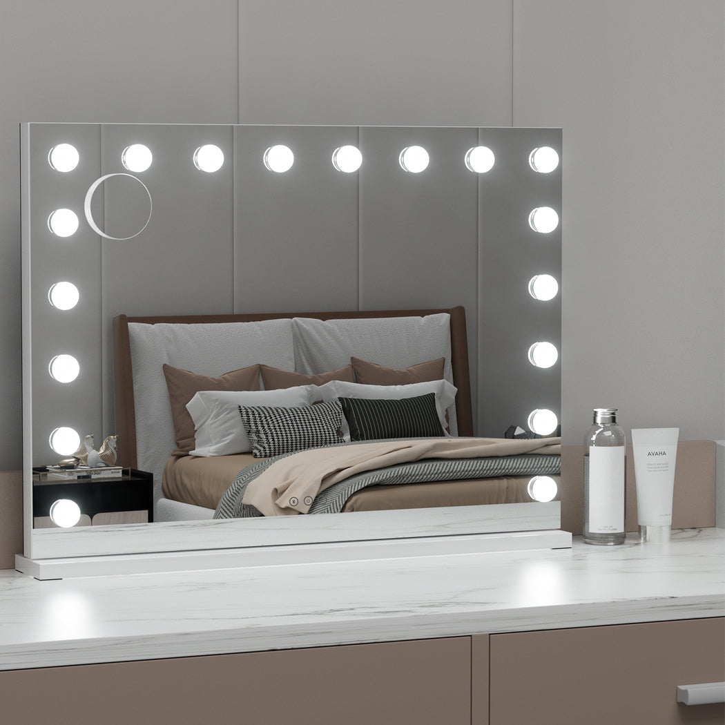 Embellir Makeup Mirror 80x58cm Hollywood Vanity with LED Light Tabletop Wall-Home &amp; Garden > Decor > Mirrors-PEROZ Accessories