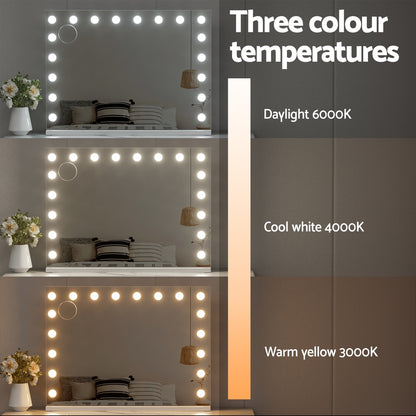 Embellir Makeup Mirror 80x58cm Hollywood Vanity with LED Light Tabletop Wall-Home &amp; Garden > Decor > Mirrors-PEROZ Accessories