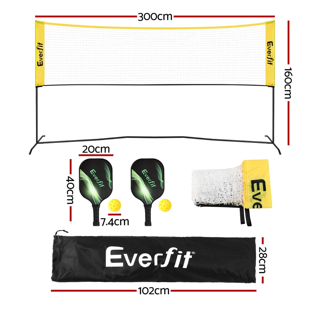 Everfit 10ft Portable Pickle Ball Net Adjustable Multi-Sport for Badminton Tennis Pickleball Volleyball-Sports &amp; Fitness > Racquet Sports > Pickleball-PEROZ Accessories