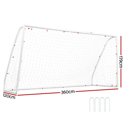Everfit 12FT Soccer Football Goal Net UPVC Frame with PE Mesh Weatherproof Portable Goals for Backyard Training Competitive Play-Sports &amp; Fitness > Ball Sports > Soccer &amp; Soccer Accessories-PEROZ Accessories