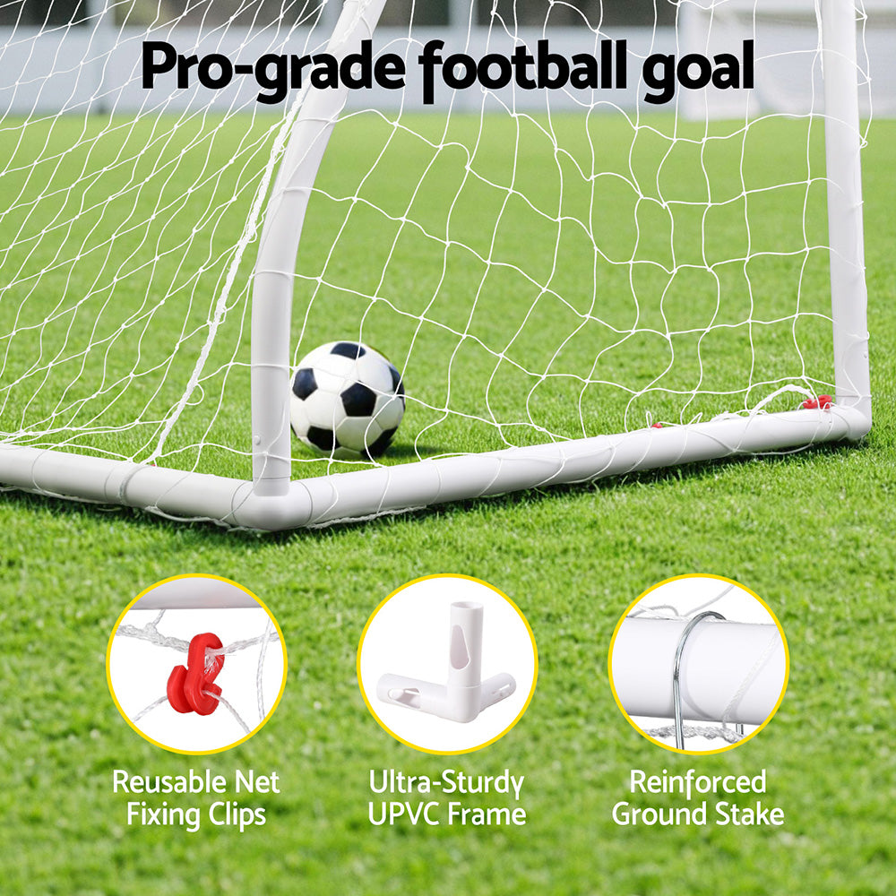 Everfit 12FT Soccer Football Goal Net UPVC Frame with PE Mesh Weatherproof Portable Goals for Backyard Training Competitive Play-Sports &amp; Fitness > Ball Sports > Soccer &amp; Soccer Accessories-PEROZ Accessories