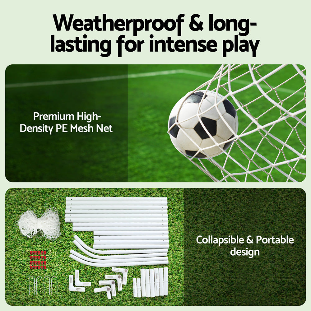 Everfit 12FT Soccer Football Goal Net UPVC Frame with PE Mesh Weatherproof Portable Goals for Backyard Training Competitive Play-Sports &amp; Fitness > Ball Sports > Soccer &amp; Soccer Accessories-PEROZ Accessories