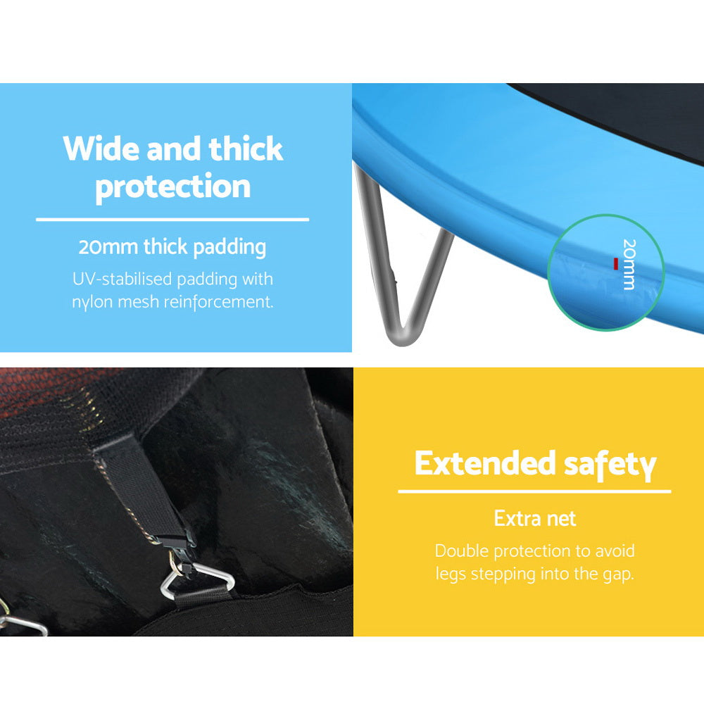 Everfit 12FT Trampoline for Kids w/ Ladder Enclosure Safety Net Pad Gift Round-Sports &amp; Fitness > Trampolines > Trampolines &amp; Accessories-PEROZ Accessories