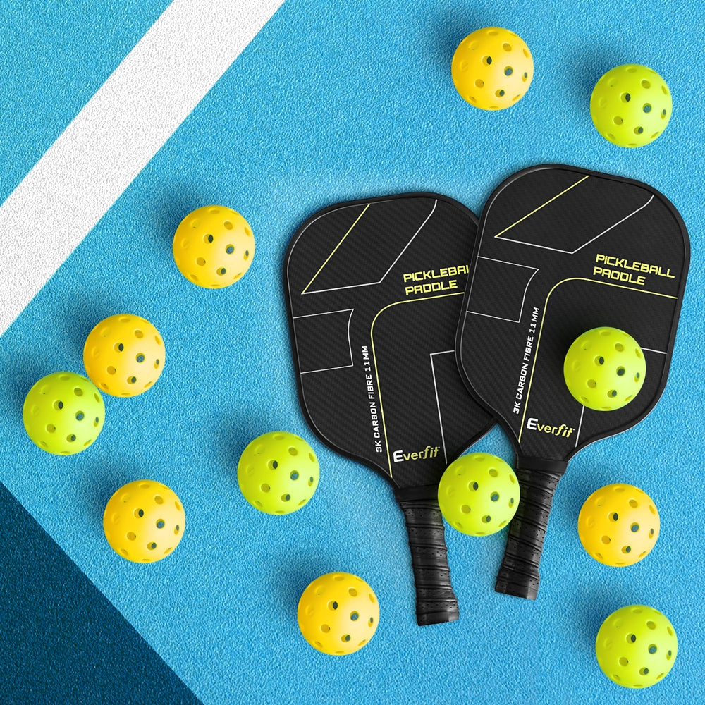 Everfit 12PC Pickleballs Set 40-Hole Design Indoor Outdoor Durable PE Balls Green/Yellow-Sports &amp; Fitness > Racquet Sports > Pickleball-PEROZ Accessories