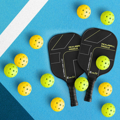 Everfit 12PC Pickleballs Set 40-Hole Design Indoor Outdoor Durable PE Balls Green/Yellow-Sports &amp; Fitness > Racquet Sports > Pickleball-PEROZ Accessories