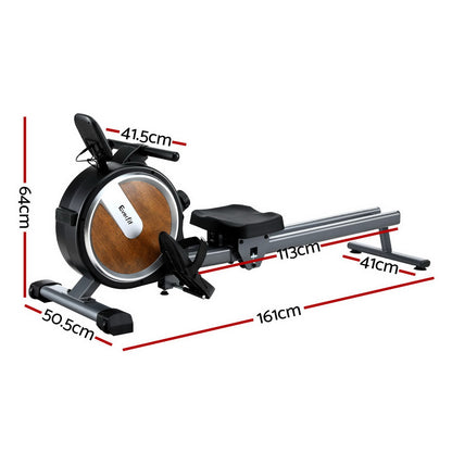 Everfit 16 Level Magnetic Rowing Machine for Home with App Connect Walnut-Sports &amp; Fitness > Exercise, Gym &amp; Fitness > Gym Equipment &amp; Accessories-PEROZ Accessories