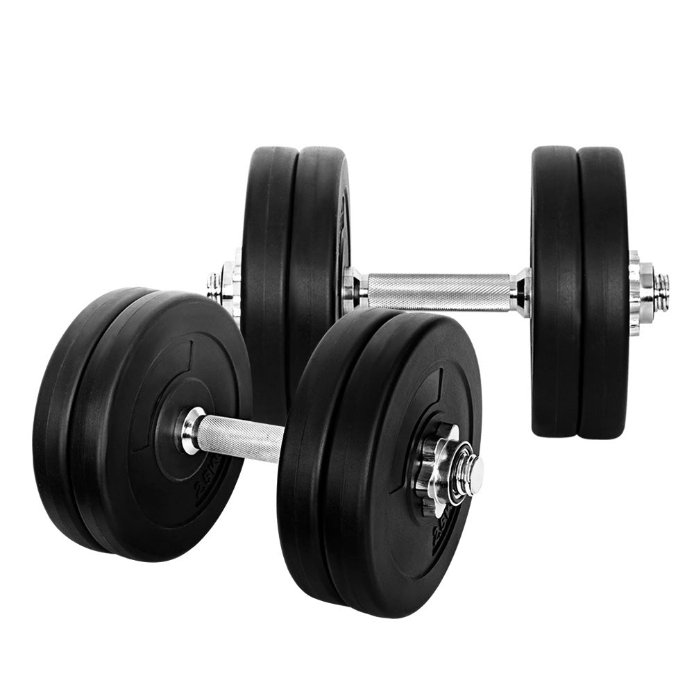 Everfit 25kg Dumbbell Set Weight Plates Dumbbells Lifting Bench-Sports &amp; Fitness > Exercise, Gym &amp; Fitness > Free Weights-PEROZ Accessories