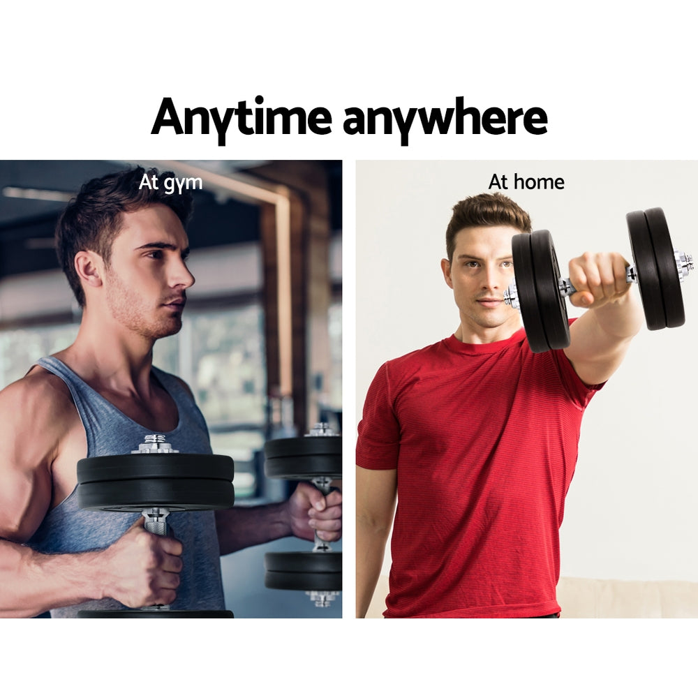 Everfit 25kg Dumbbell Set Weight Plates Dumbbells Lifting Bench-Sports &amp; Fitness > Exercise, Gym &amp; Fitness > Free Weights-PEROZ Accessories