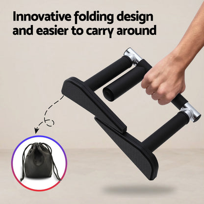 Everfit 2Pcs/Set Pull Up Bar Portable Foldable Dip Station Multi Gym 120kg Home Power Station Black-Sports &amp; Fitness > Exercise, Gym &amp; Fitness > Free Weights-PEROZ Accessories