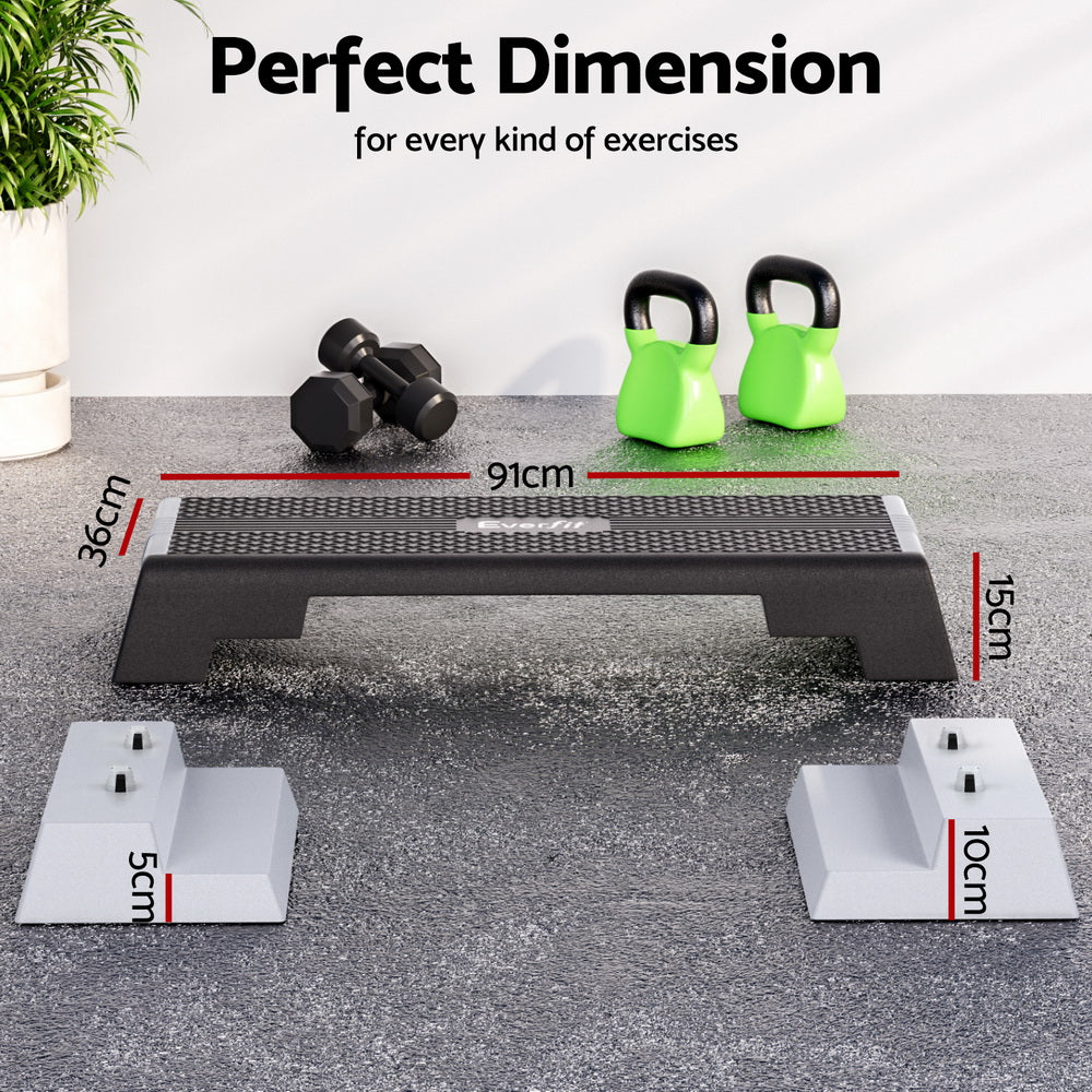 Everfit 3 Level Aerobic Step Adjustable Stepper for Home Workouts-Sports &amp; Fitness > Exercise, Gym &amp; Fitness > Gym &amp; Training Step-PEROZ Accessories