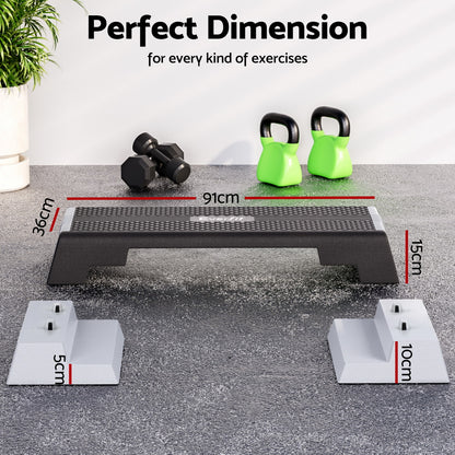 Everfit 3 Level Aerobic Step Adjustable Stepper for Home Workouts-Sports &amp; Fitness > Exercise, Gym &amp; Fitness > Gym &amp; Training Step-PEROZ Accessories