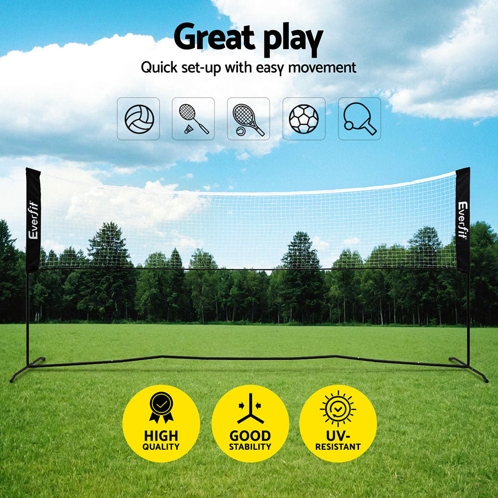 Everfit 3.6M Badminton Tennis Net Portable Volleyball Kit Adjustable Height-Sports &amp; Fitness > Ball Sports > Netball &amp; Netball Accessories-PEROZ Accessories