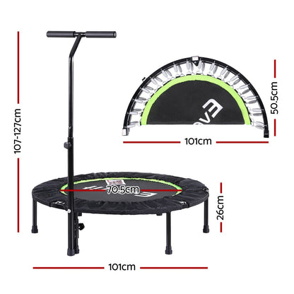 Everfit 40inch Fitness Foldable Trampoline Jumping Rebounder Home Gym Handrail-Sports &amp; Fitness > Trampolines > Trampolines &amp; Accessories-PEROZ Accessories