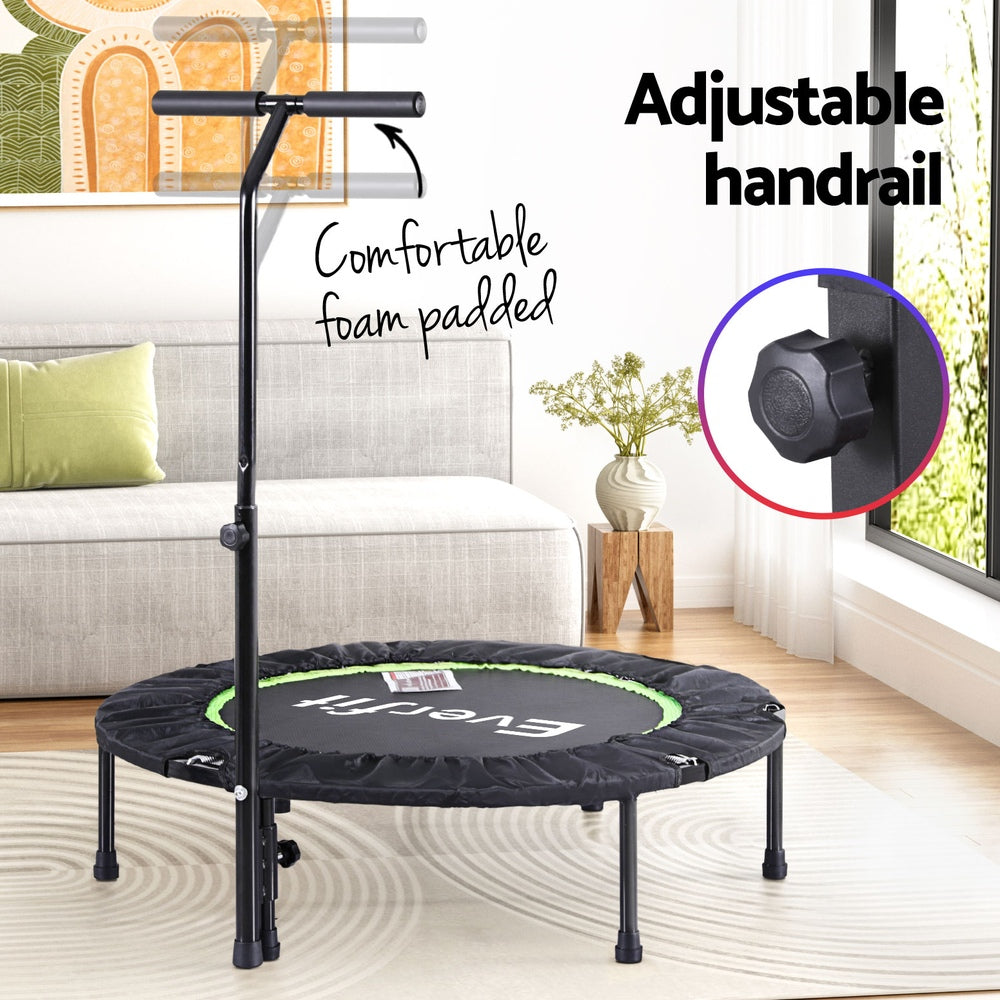 Everfit 40inch Fitness Foldable Trampoline Jumping Rebounder Home Gym Handrail-Sports &amp; Fitness > Trampolines > Trampolines &amp; Accessories-PEROZ Accessories