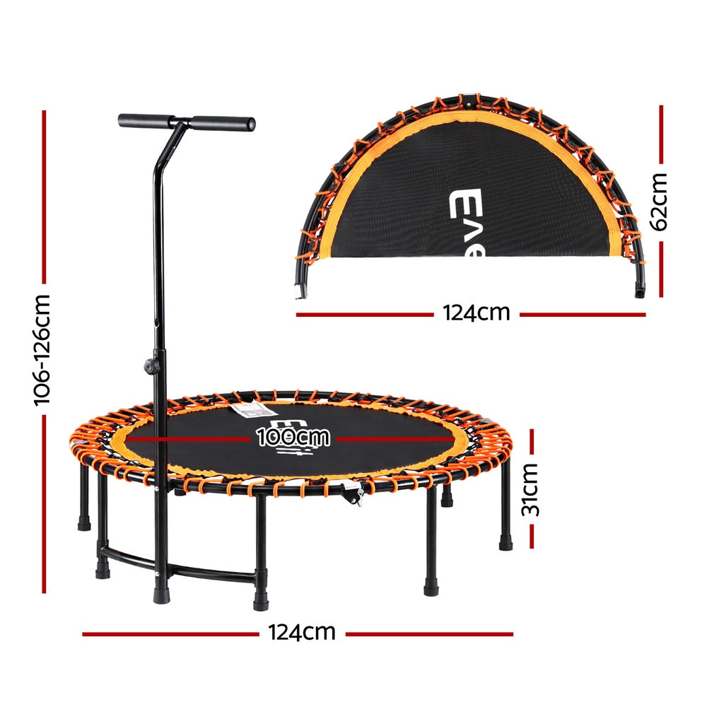 Everfit 48inch Fitness Foldable Trampoline Jumping Rebounder Home Gym Handrail-Sports &amp; Fitness &gt; Trampolines &gt; Trampolines &amp; Accessories-PEROZ Accessories