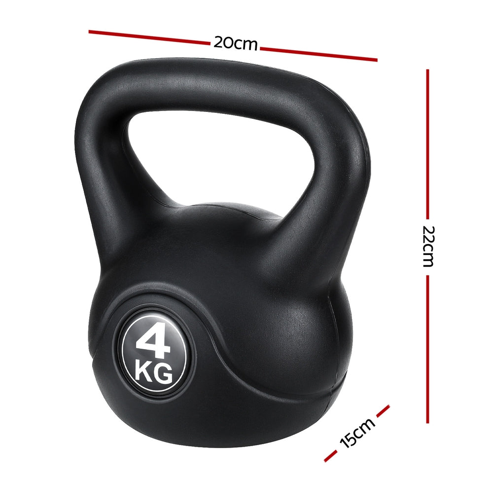 Everfit 4kg Kettlebell Set Weight Lifting Bench Dumbbells Kettle Bell Gym Home-Sports &amp; Fitness > Exercise, Gym &amp; Fitness > Free Weights-PEROZ Accessories
