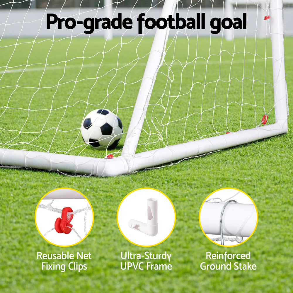 Everfit 8FT Soccer Football Goal Net UPVC Frame with PE Mesh Weatherproof Portable Goals for Backyard Training Competitive Play-Sports &amp; Fitness > Ball Sports > Soccer &amp; Soccer Accessories-PEROZ Accessories