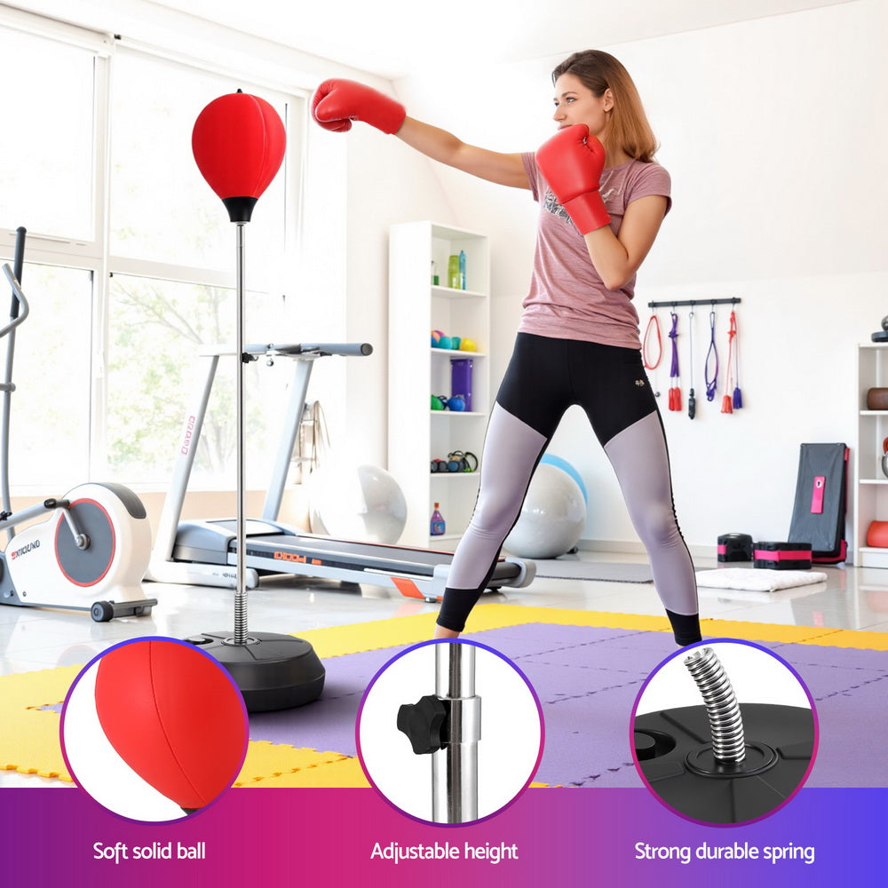 Everfit Adult Punching Bag Stand 150cm Adjustable Freestanding with Gloves and Pump-Sports &amp; Fitness > Exercise, Gym &amp; Fitness > Boxing &amp; Martial Arts-PEROZ Accessories