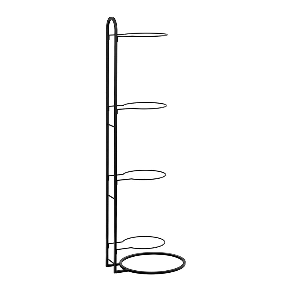 Everfit Ball Storage Rack Sports Equipment Organizer 4-Tier Holder for Garage Gym Black-Tools > Tools Storage > Wall Storage Racks-PEROZ Accessories